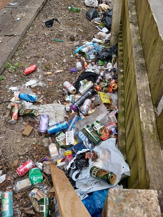 Picture of litter piled up