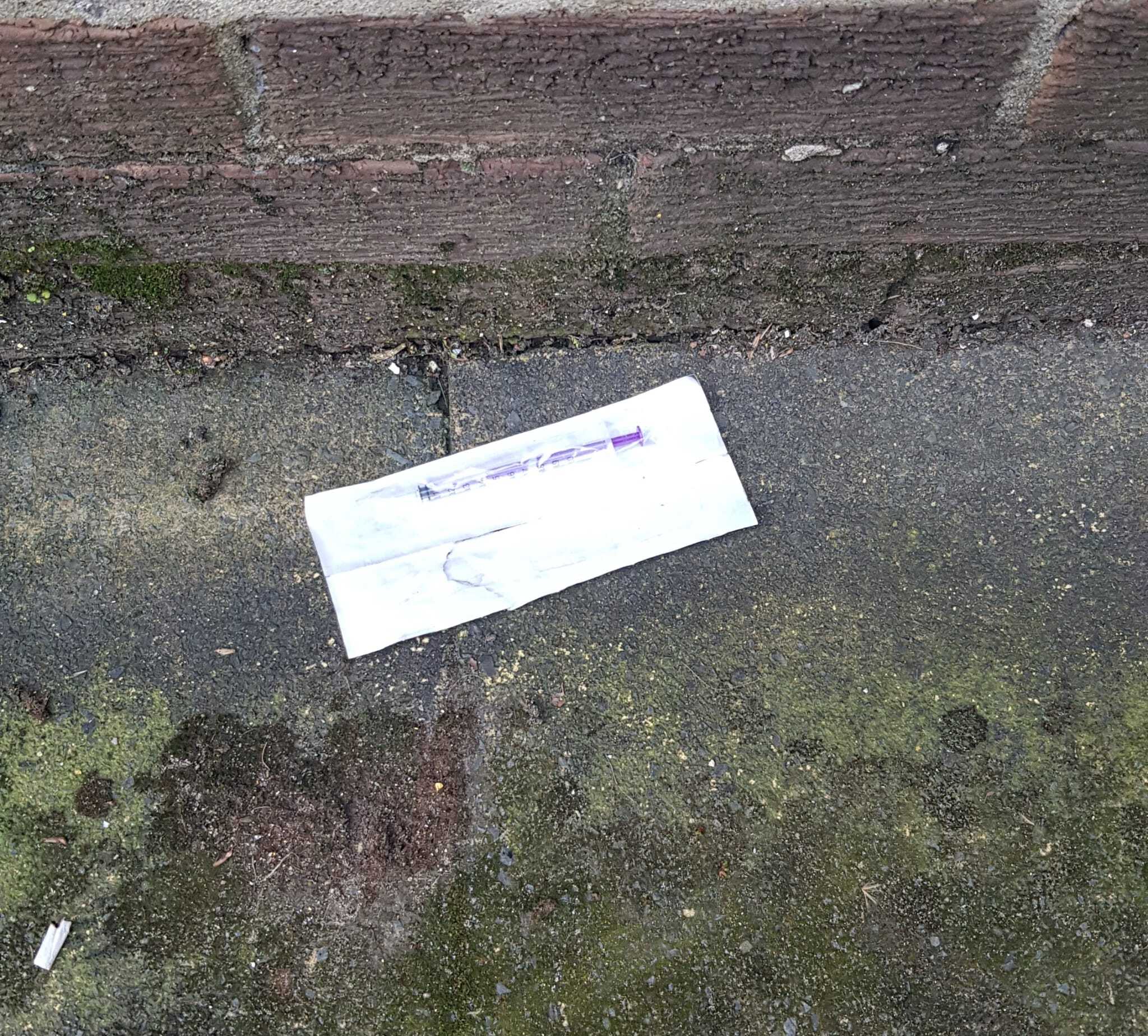 Picture of drug paraphenalia in underpass